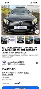 Used 2017 Volkswagen Touareg Bluemotion Tech R-Line Black - Interior and Exterior details 20