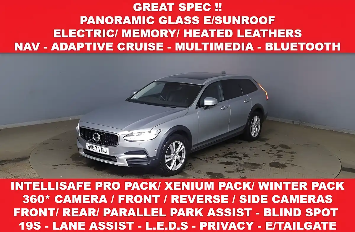 Used 2017 Volvo V90 Cross Country Silver - Front View