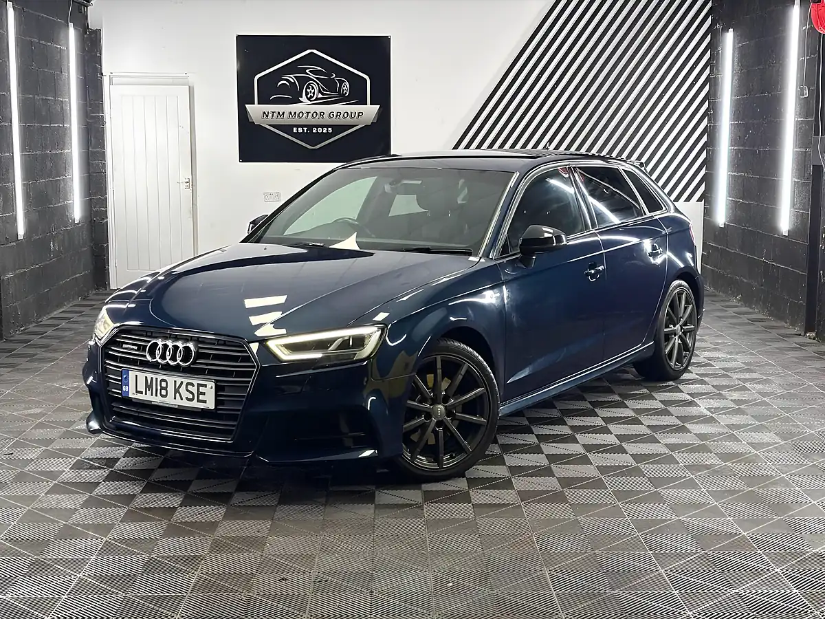 Used 2018 Audi A3 Black Edition Sportback Blue - Front View