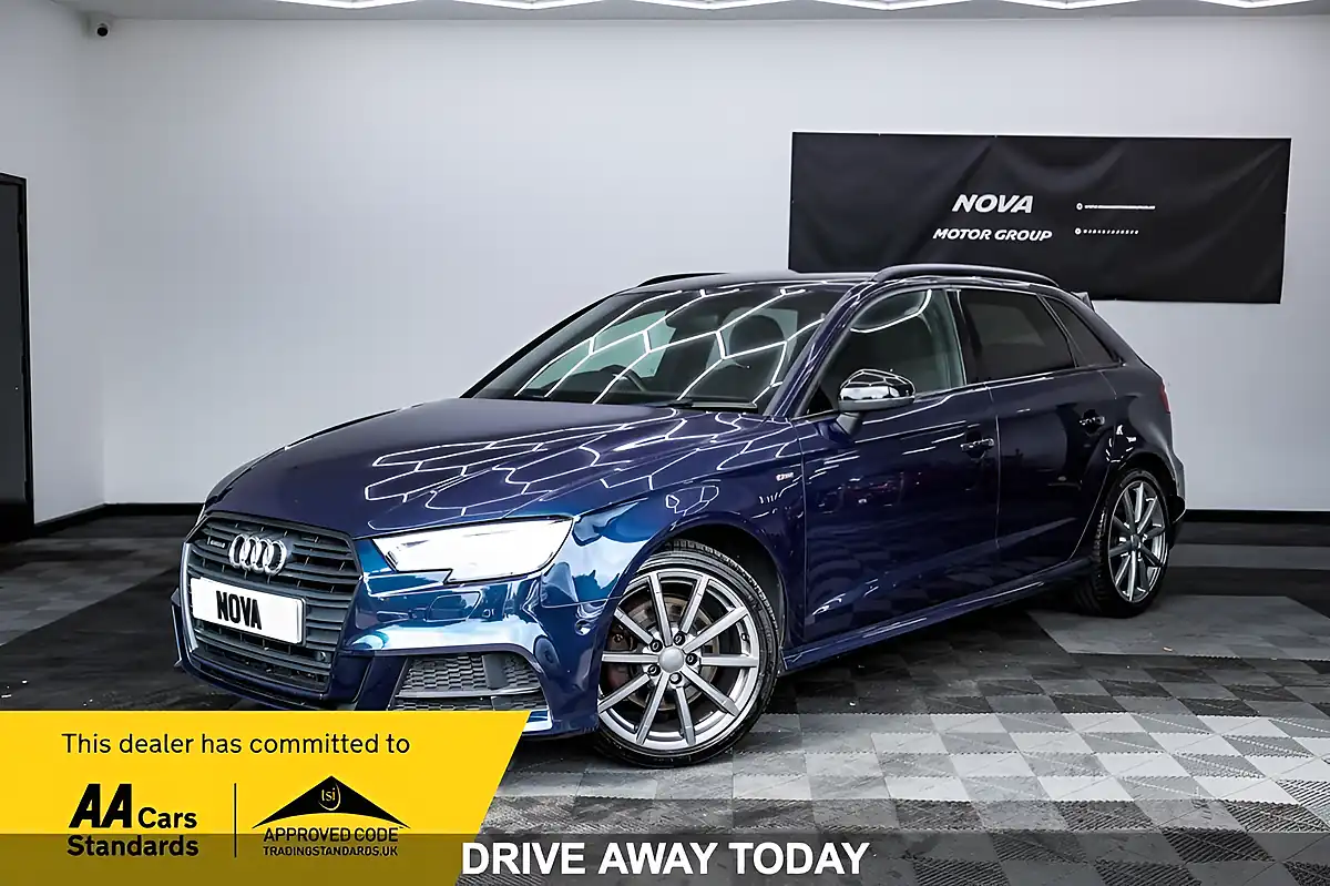 Used 2018 Audi A3 Black Edition Sportback Blue - Front View
