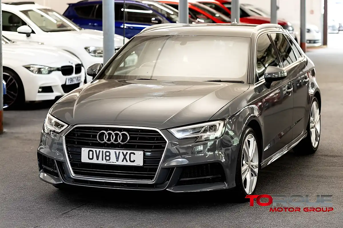 Used 2018 Audi A3 S Line Grey - Front View