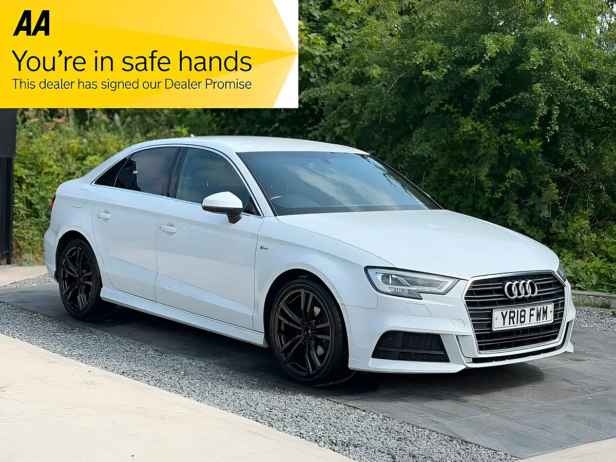 Used 2018 Audi A3 S Line White - Front View