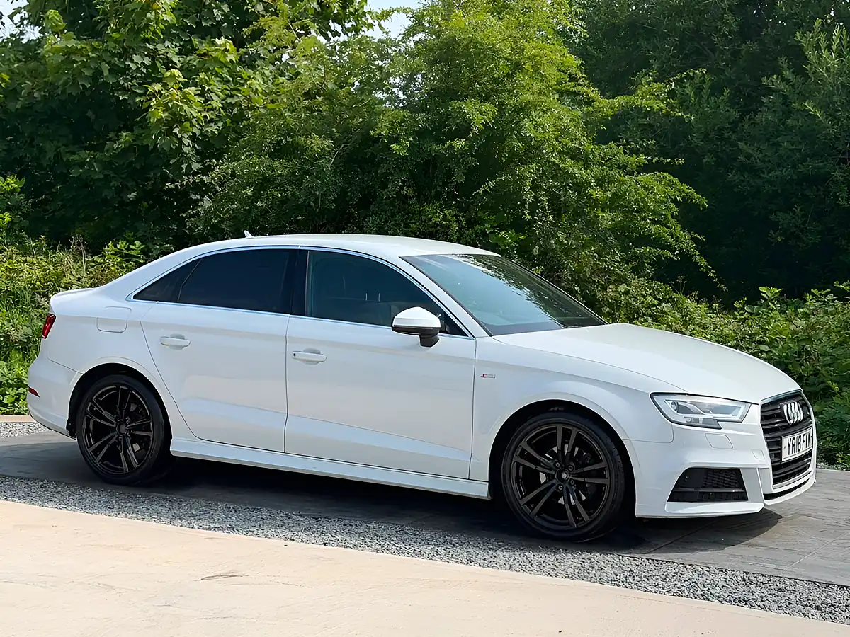 Used 2018 Audi A3 S Line White - Front View