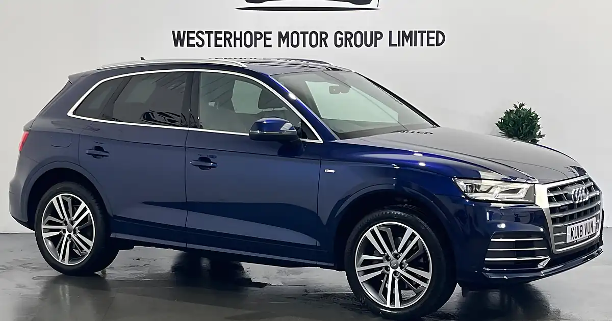 Used 2018 Audi Q5 S Line Blue - Front View