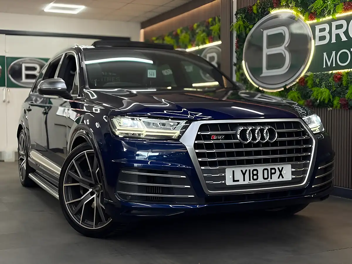 Used 2018 Audi Q7 SQ7 Quattro [4X Services & Huge Spec] Blue - Front View