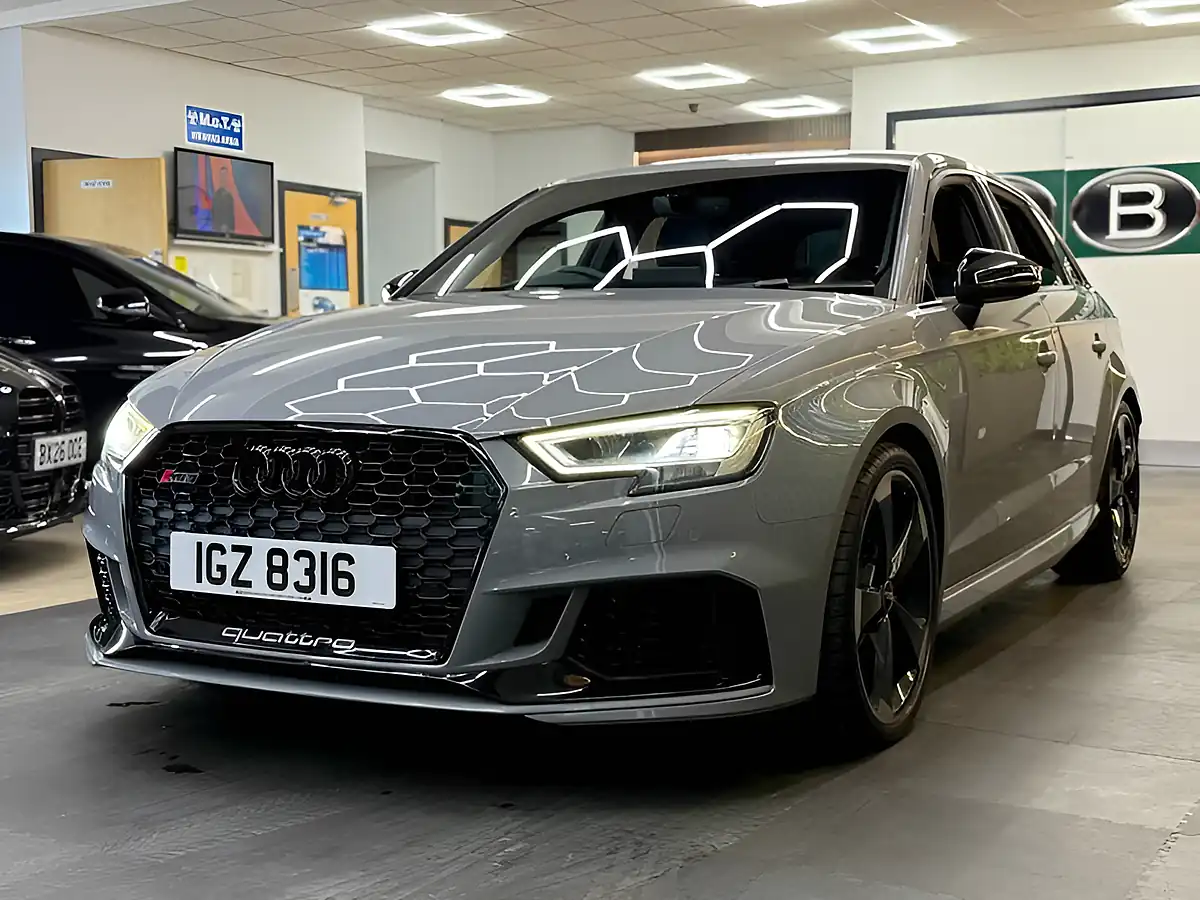 Used 2018 Audi RS3 Nardo Grey Grey - Interior and Exterior details 8