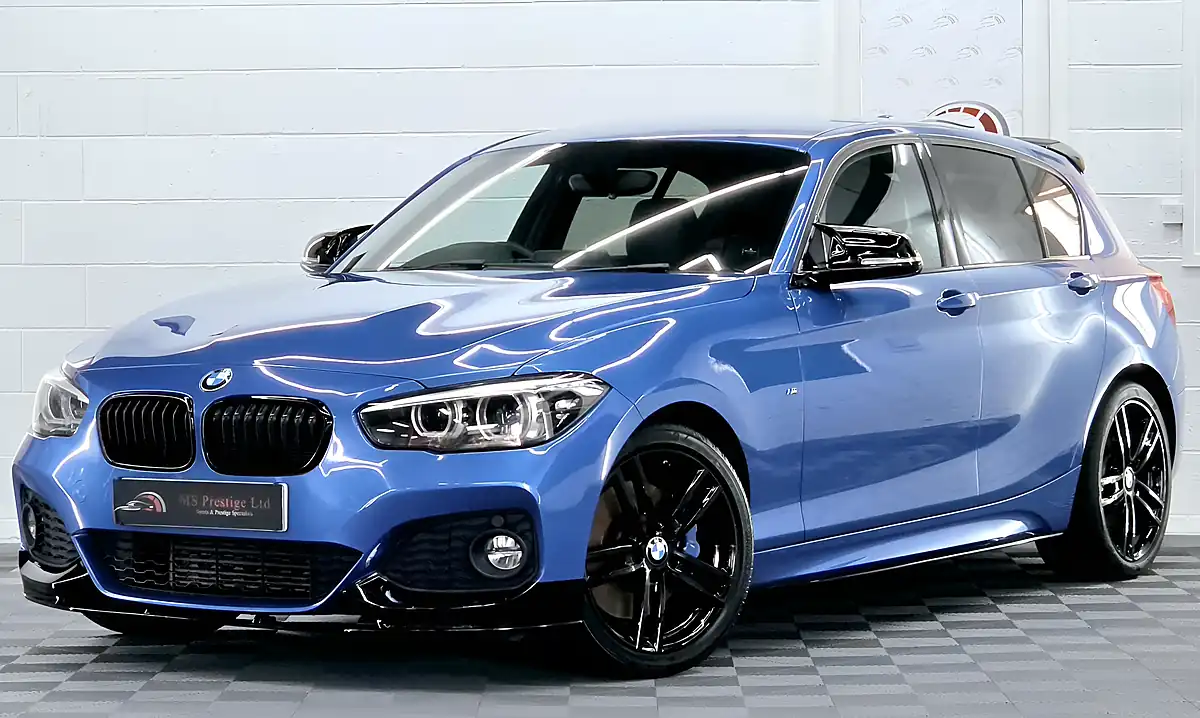 Used 2018 BMW 1 Series M Sport Shadow Edition Estoril Blue - Front View