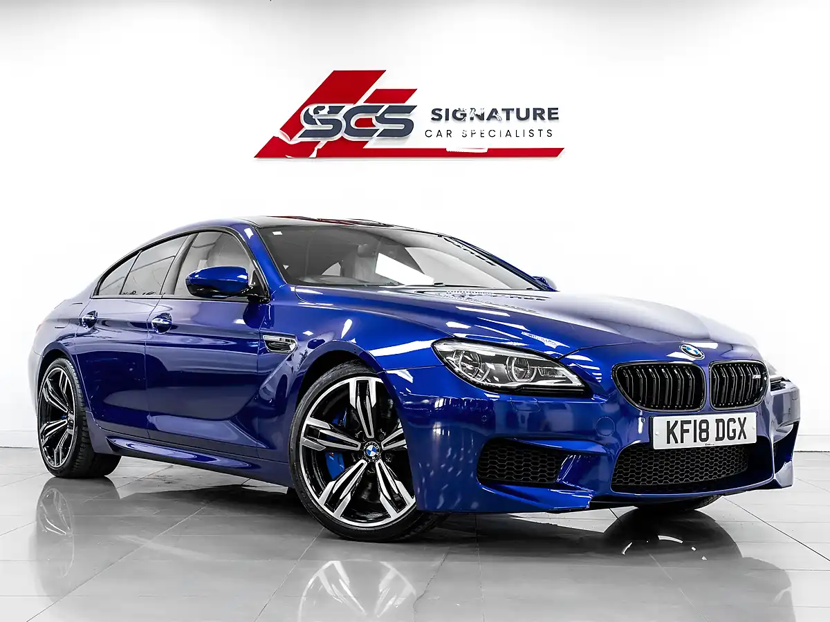 Used 2018 BMW M6 Gran Coupe San Marino Blue Metallic - Front View