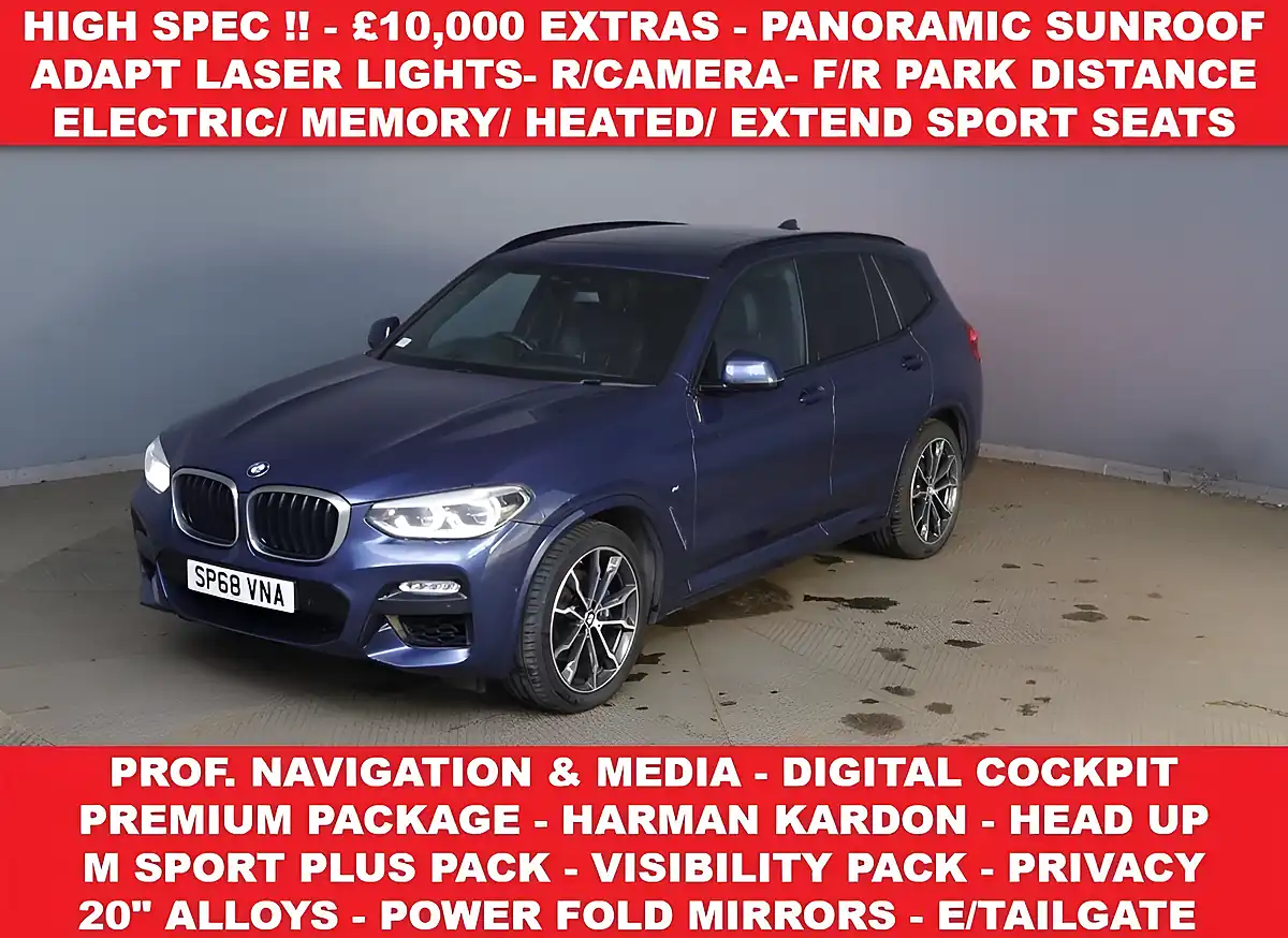 Used 2018 BMW X3 M Sport Blue - Front View