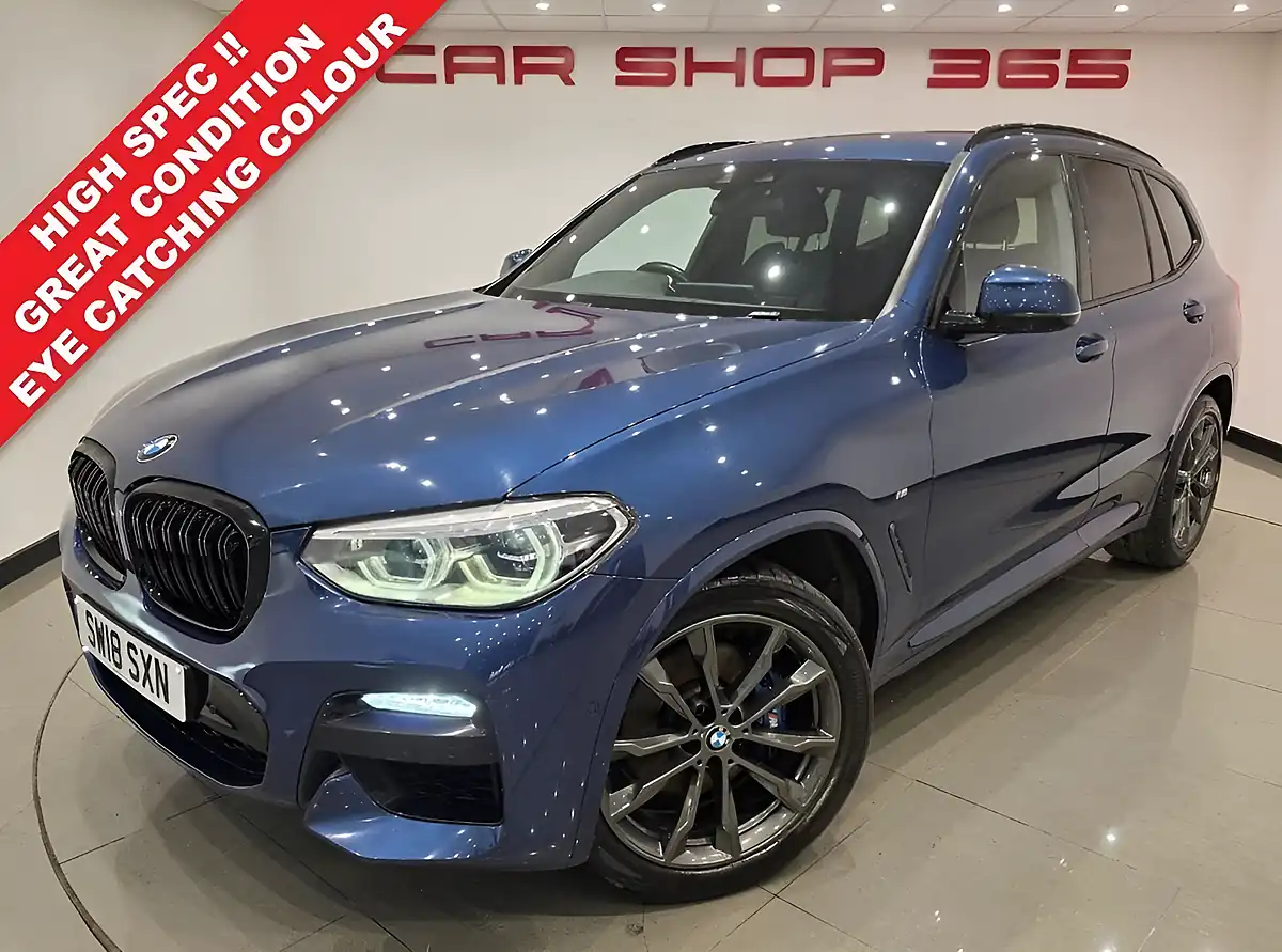 Used 2018 BMW X3 M Sport Blue - Front View