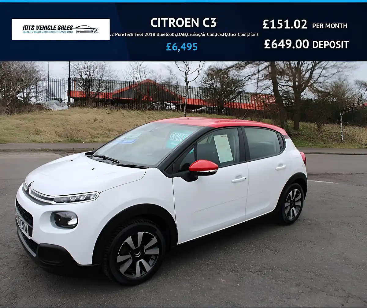Used 2018 Citroen C3 Feel White - Front View