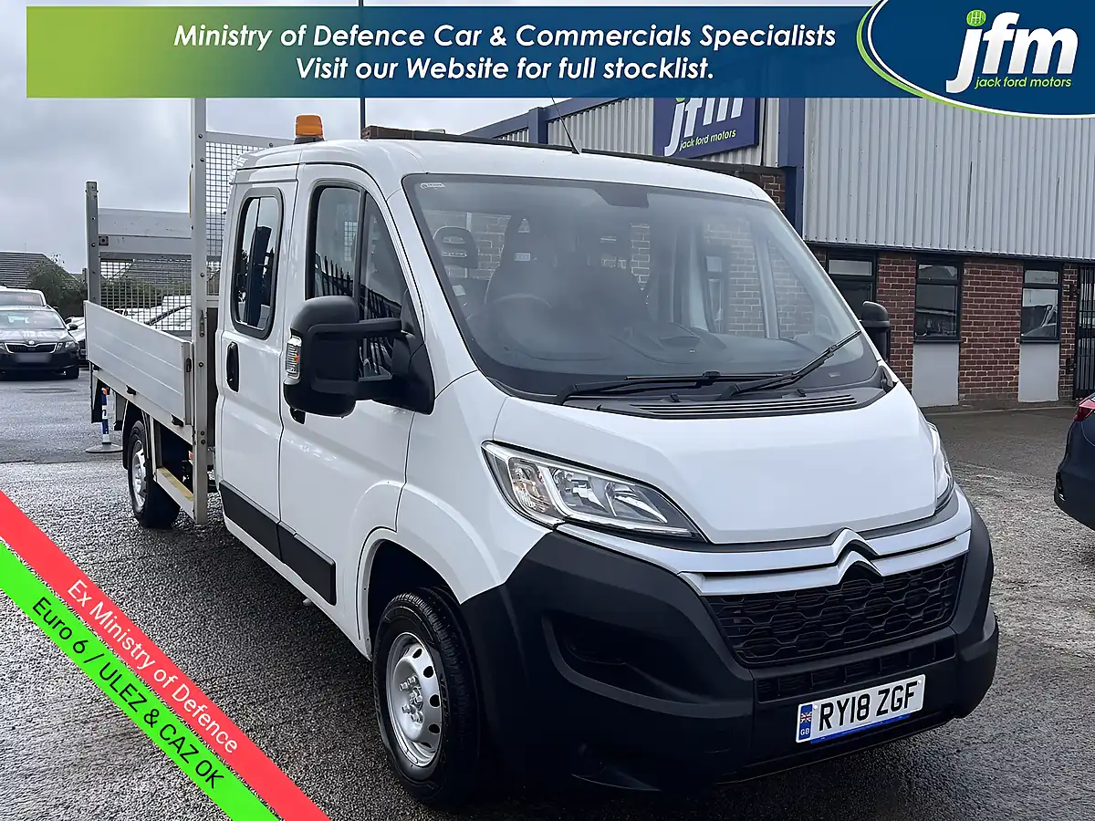 Used 2018 Citroen Relay 35 Heavy L3 Dropside Crewcab White - Front View