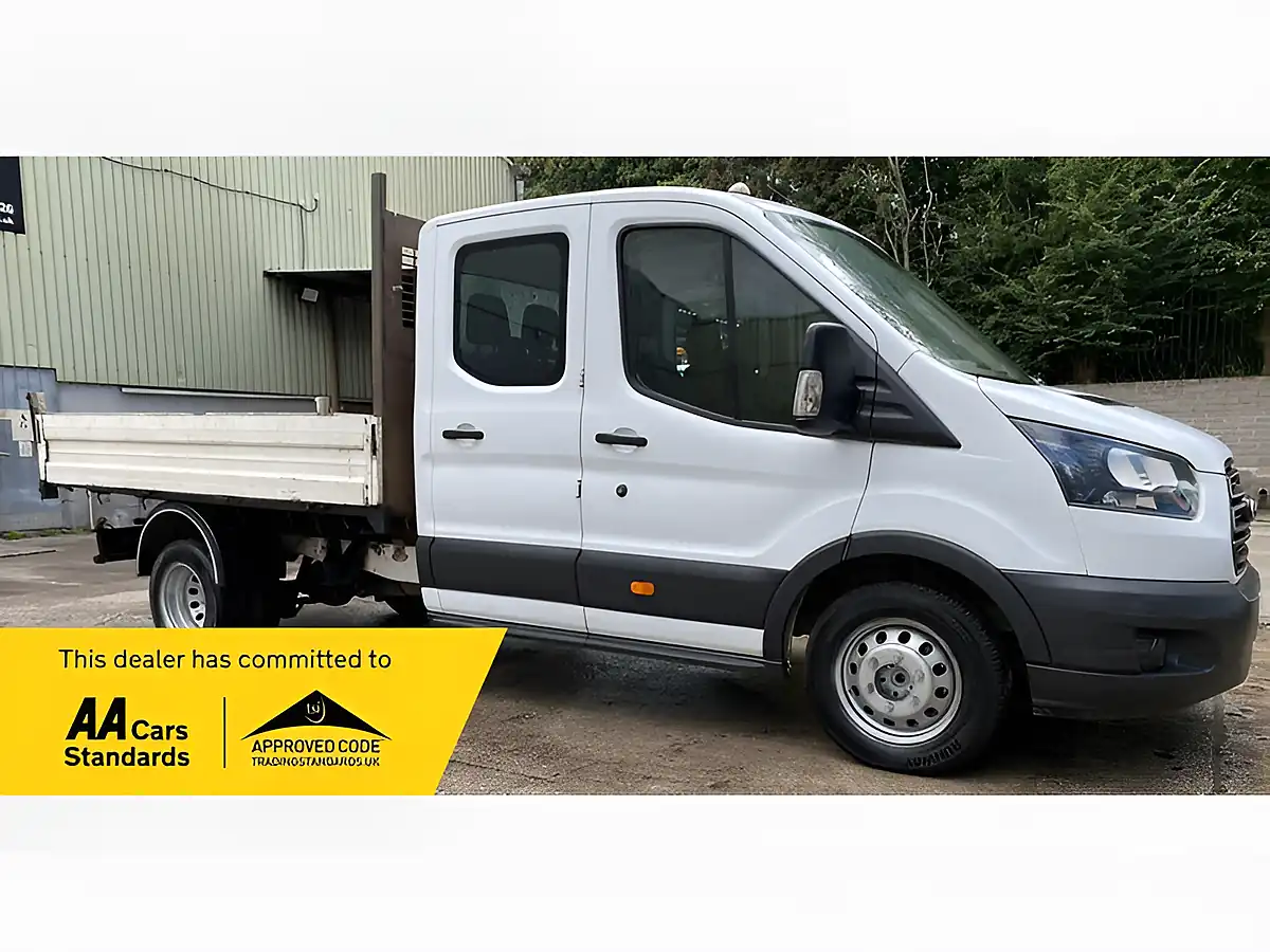 Used 2018 Ford Transit 350 Double Cab Double Tipper L3 White - Front View