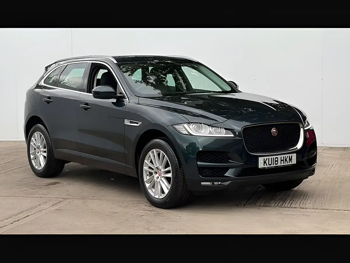 Used 2018 Jaguar F-Pace Portfolio British Racing Green - Front View