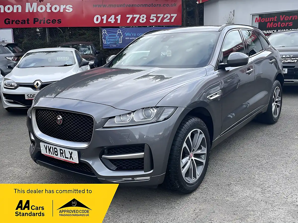 Used 2018 Jaguar F-Pace R-Sport Grey - Front View