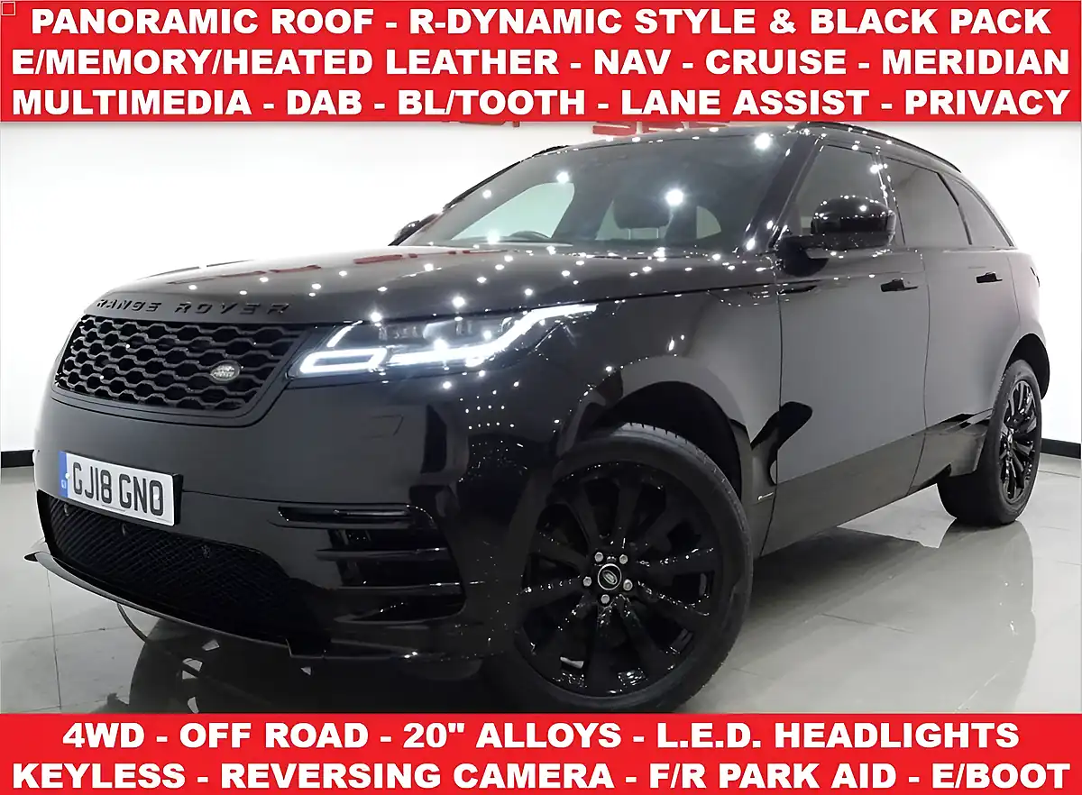 Used 2018 Land Rover Range Rover Velar R-Dynamic S Black - Interior and Exterior details 2