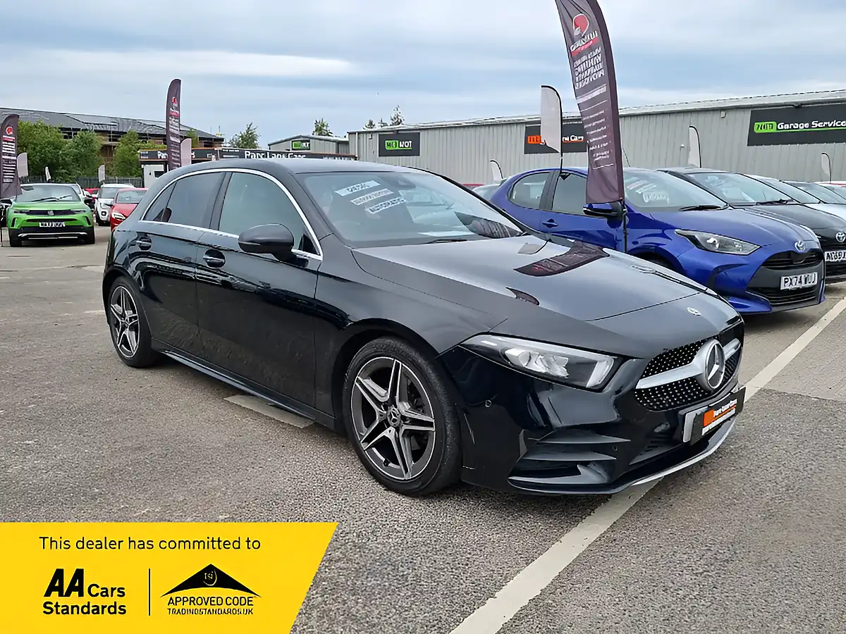 Used 2018 Mercedes-Benz a Class AMG Line (executive) Black - Front View