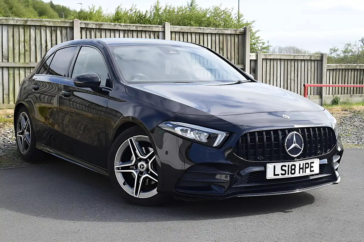 Used 2018 Mercedes-Benz a-Class AMG Line Executive Cosmos Black - Front View