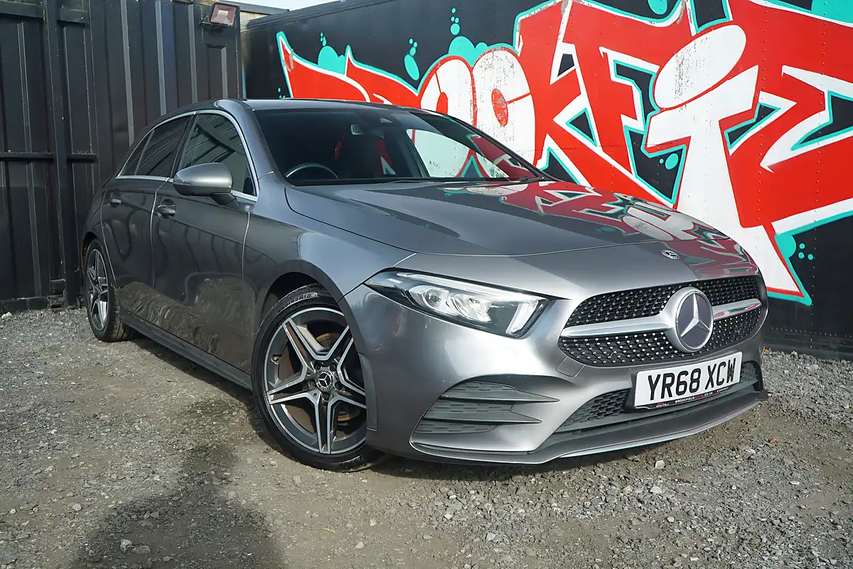 Used 2018 Mercedes-Benz a Class AMG Line Grey - Front View