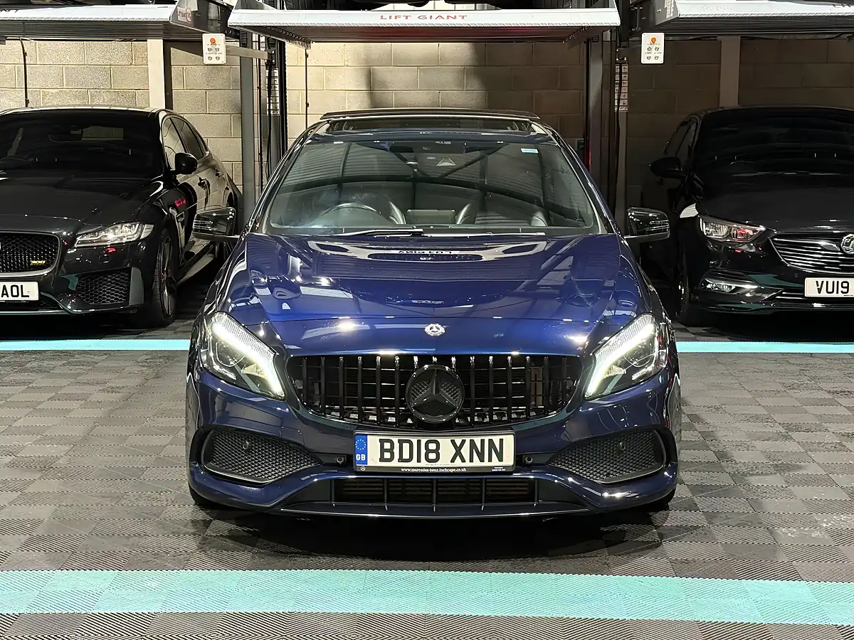 Used 2018 Mercedes-Benz a Class AMG Line (premium Plus) Blue - Interior and Exterior details 4