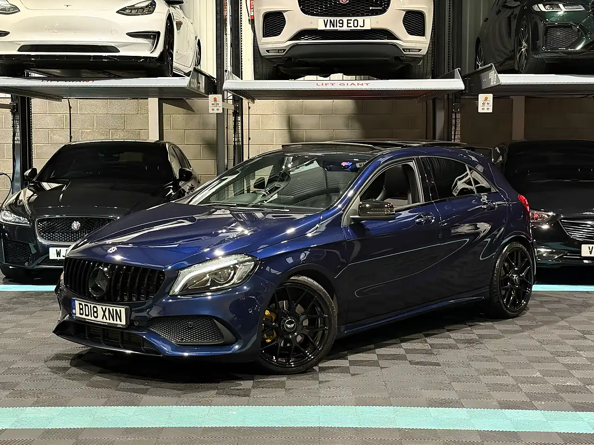 Used 2018 Mercedes-Benz a Class AMG Line (premium Plus) Blue - Interior and Exterior details 5