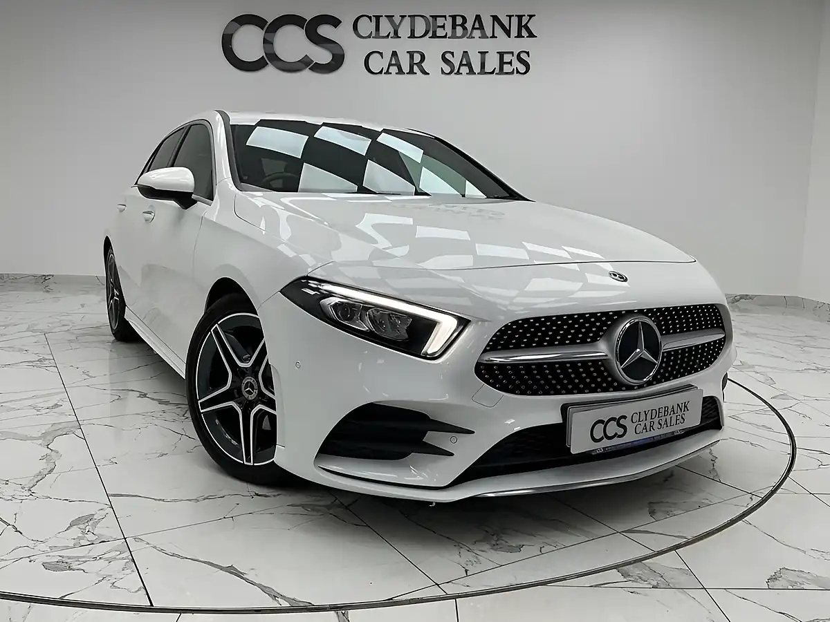 Used 2018 Mercedes-Benz a-Class AMG Line Premium Polar White - Front View