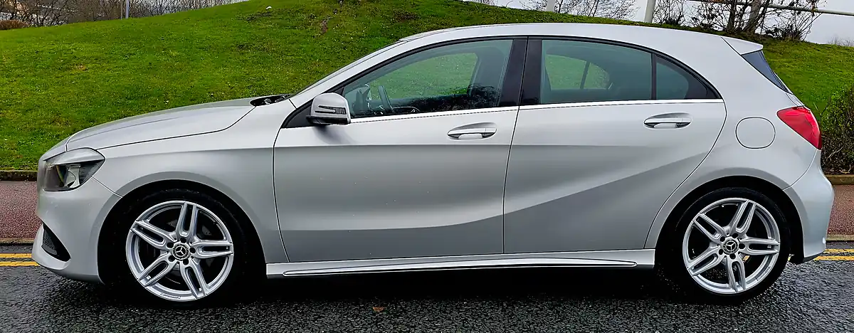 Used 2018 Mercedes-Benz a Class AMG Line Silver - Front View