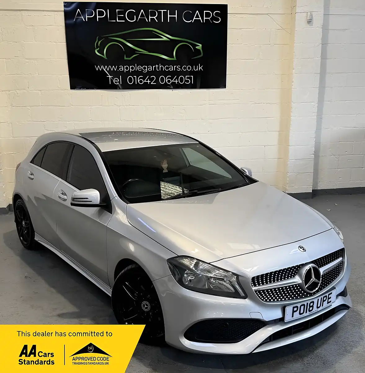Used 2018 Mercedes-Benz a Class AMG Line Silver - Front View