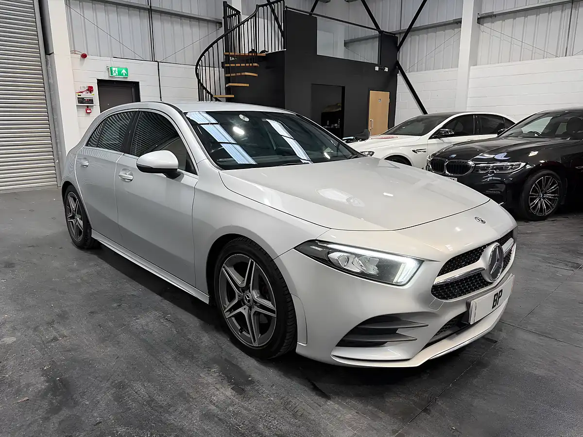 Used 2018 Mercedes-Benz a Class AMG Line Silver - Front View