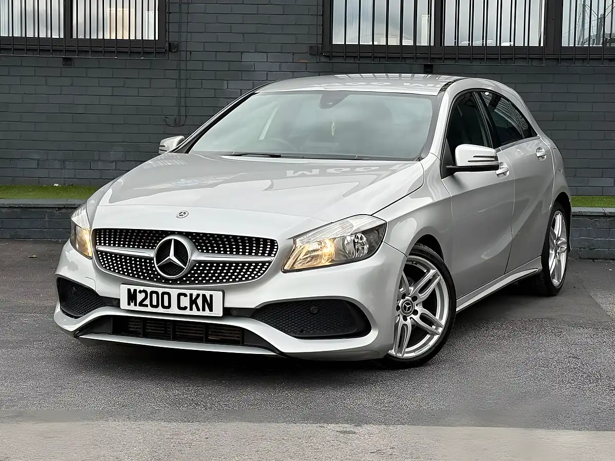 Used 2018 Mercedes-Benz a Class AMG Line Silver - Front View