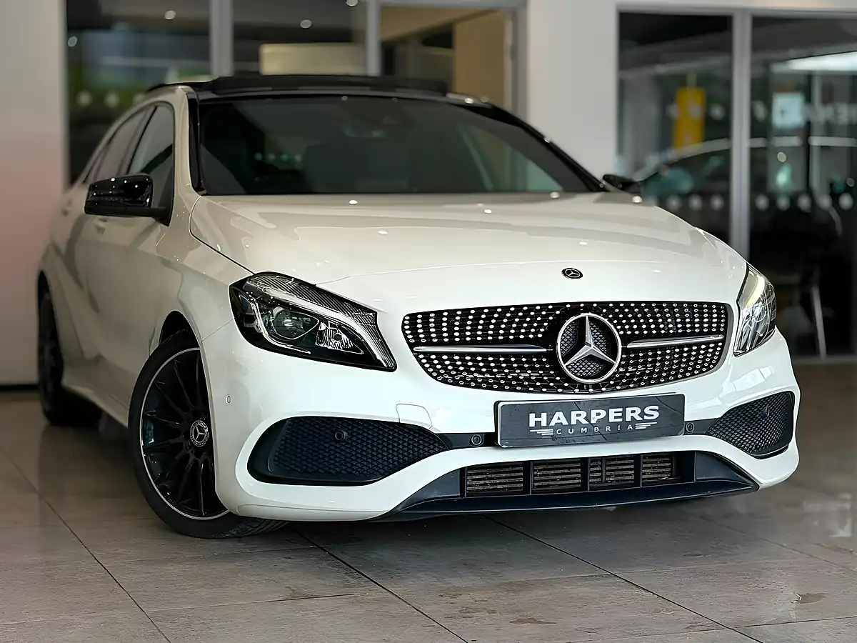 Used 2018 Mercedes-Benz a Class AMG Line White - Front View