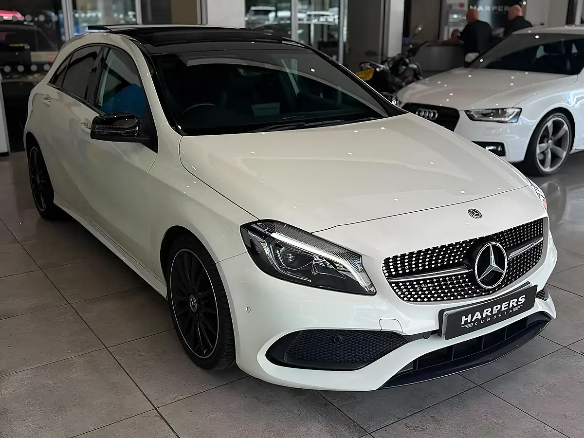 Used 2018 Mercedes-Benz a Class AMG Line White - Interior and Exterior details 10