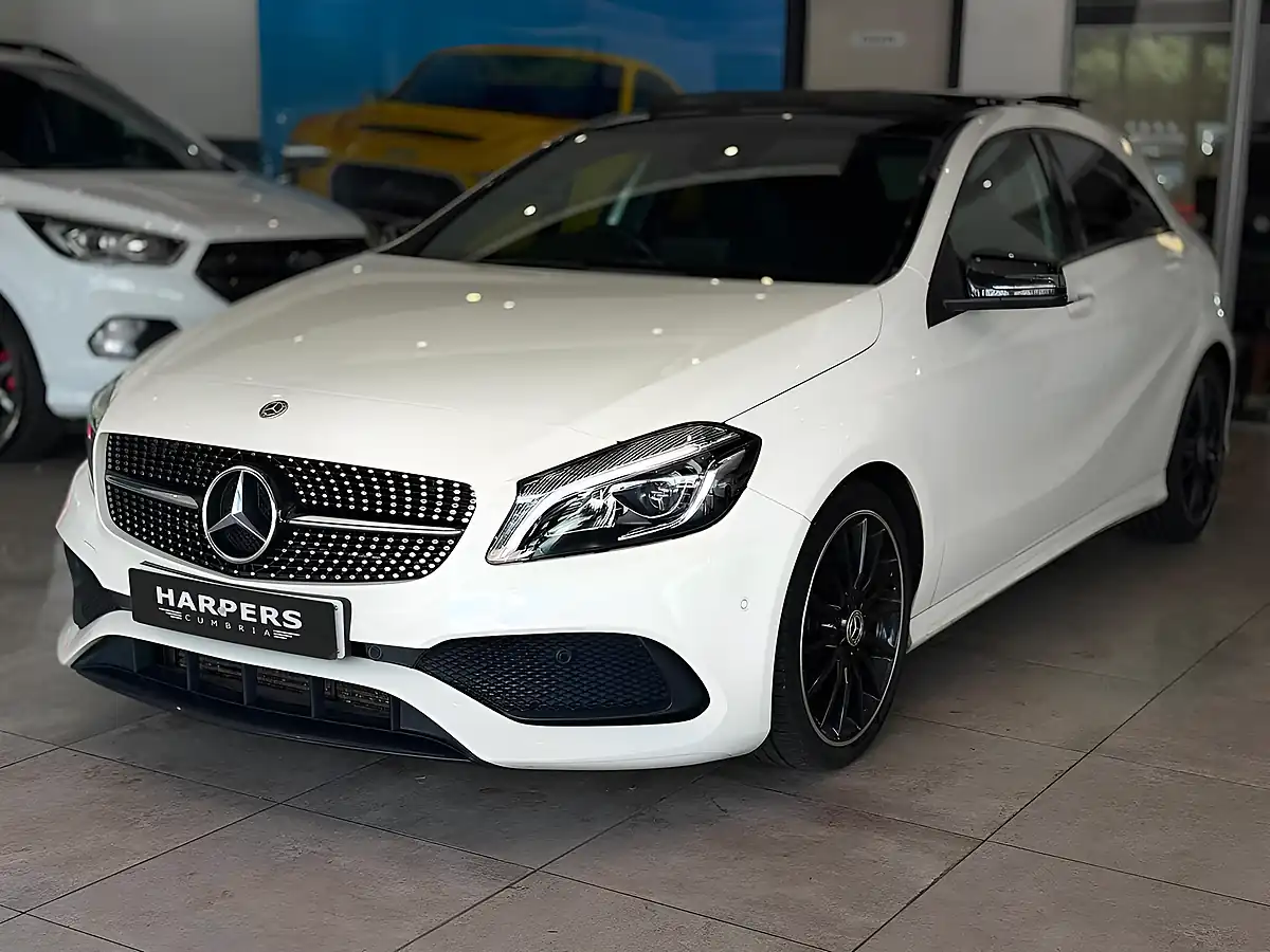 Used 2018 Mercedes-Benz a Class AMG Line White - Interior and Exterior details 3