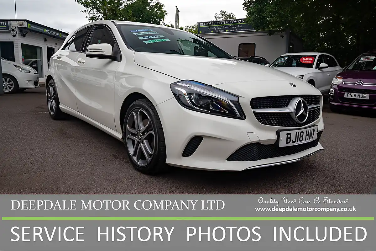 Used 2018 Mercedes-Benz a-Class Sport Edition Calcite White - Front View