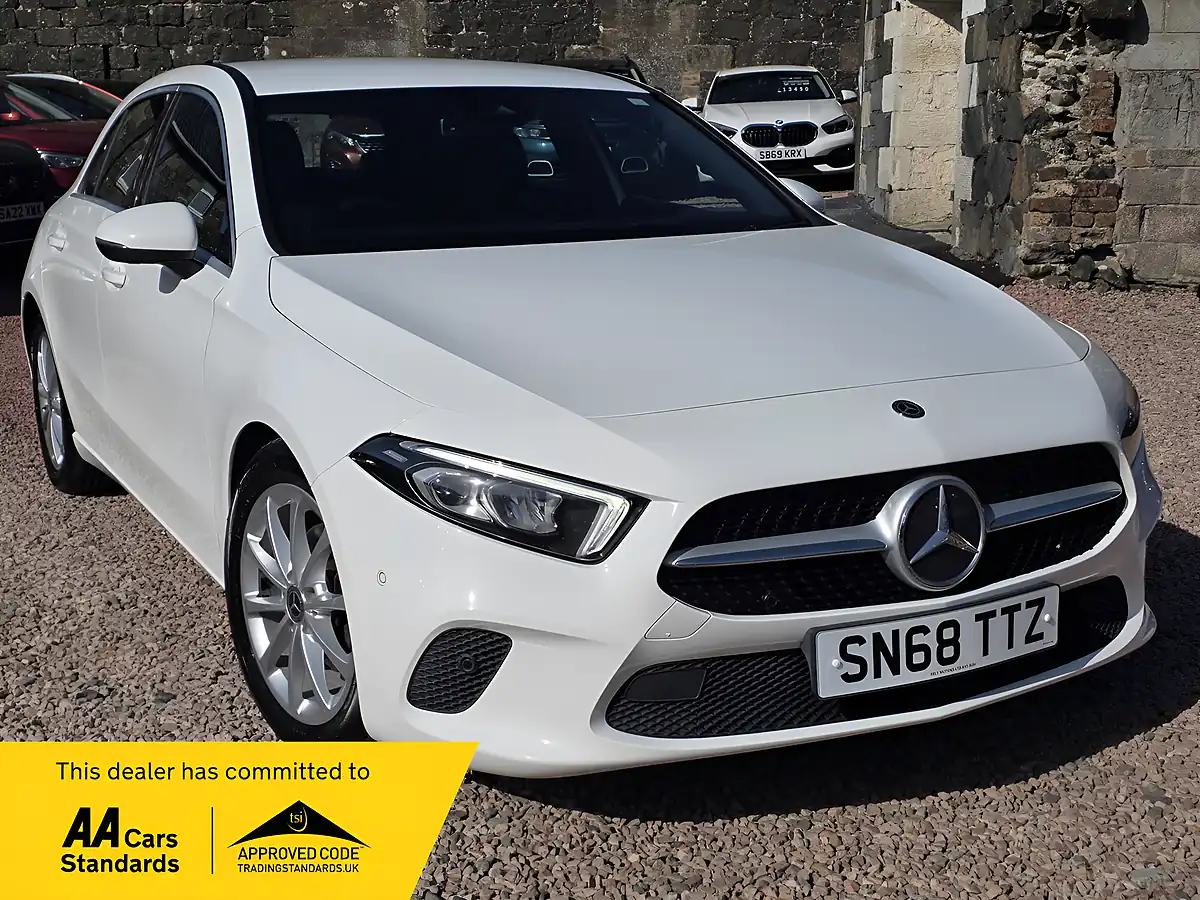 Used 2018 Mercedes-Benz a Class Sport (executive) Polar White - Front View