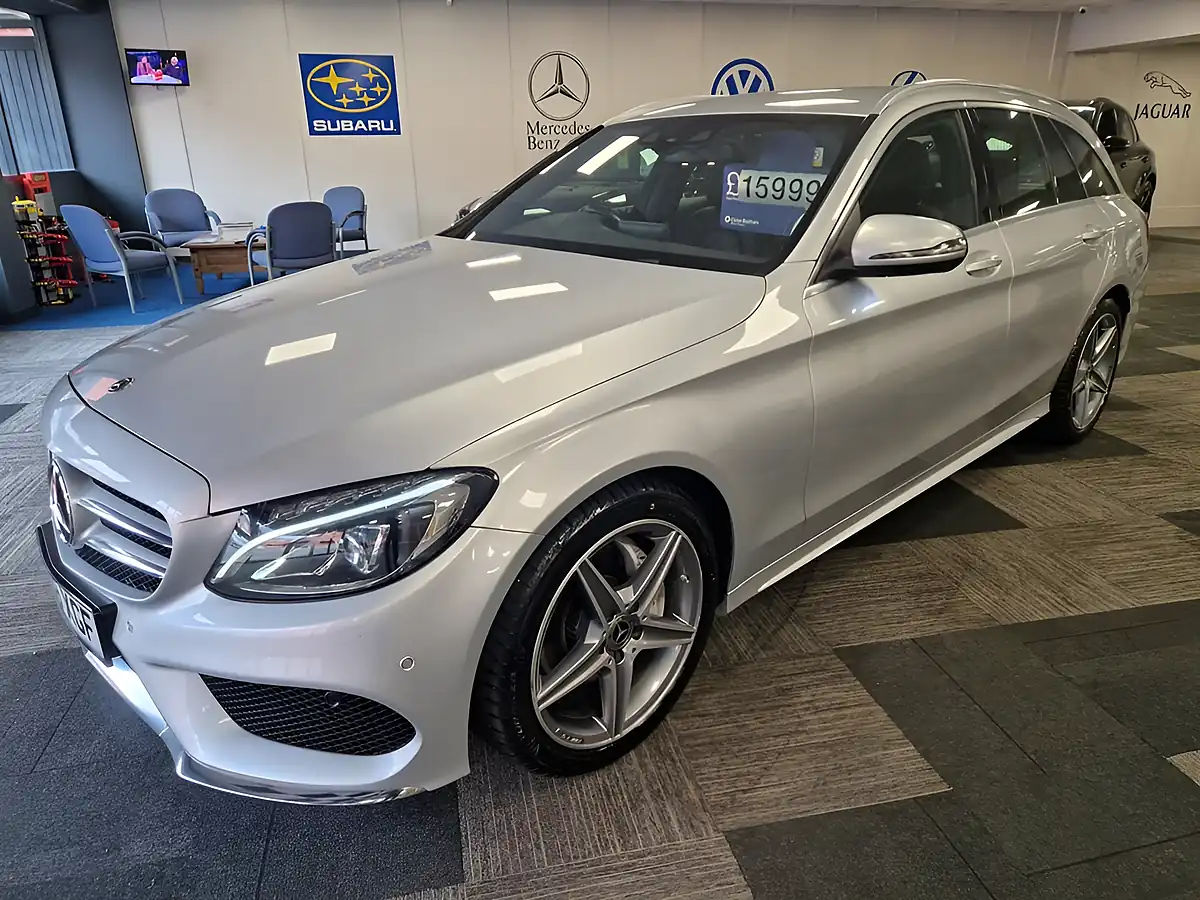 Used 2018 Mercedes-Benz C Class AMG Line Silver - Front View