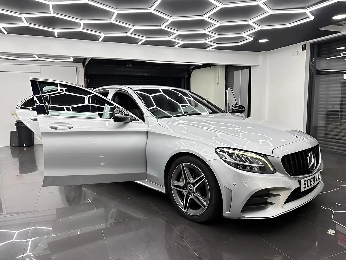 Used 2018 Mercedes-Benz C Class AMG Line Silver - Interior and Exterior details 6