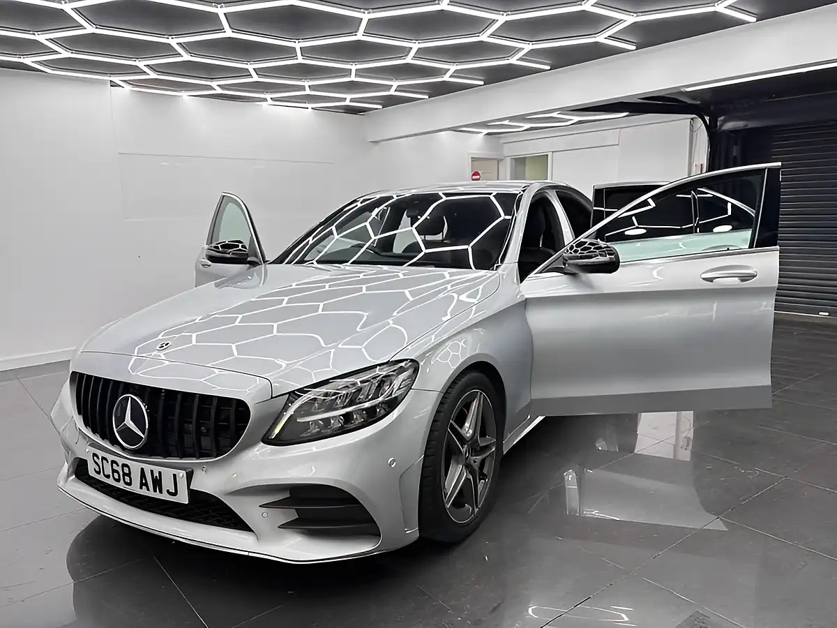 Used 2018 Mercedes-Benz C Class AMG Line Silver - Interior and Exterior details 8