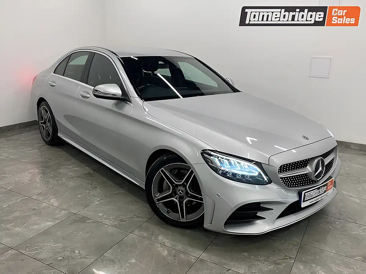 Used 2018 Mercedes-Benz C Class AMG Line Silver - Front View