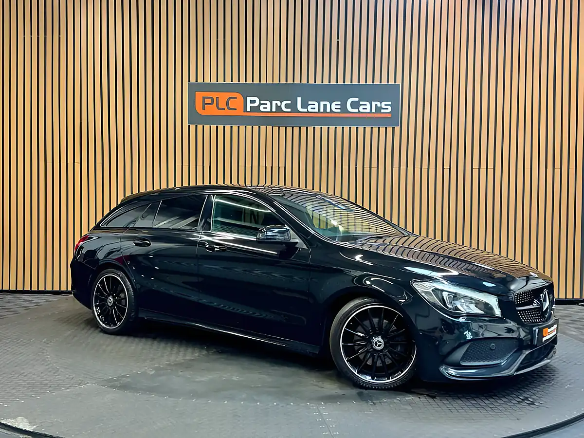 Used 2018 Mercedes-Benz Cla Class AMG Line Night Edition Shooting Brake Cosmos Black - Front View