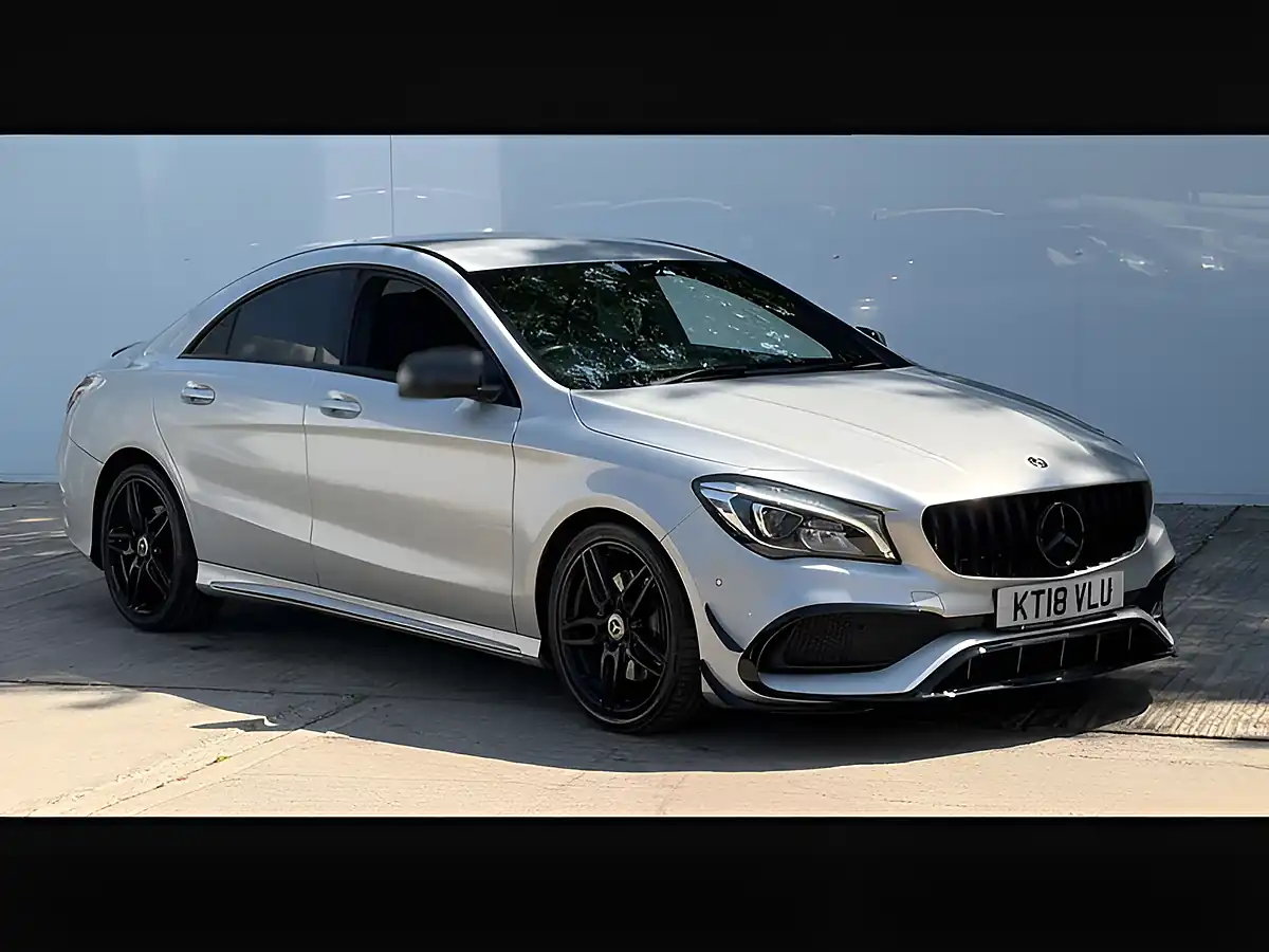 Used 2018 Mercedes-Benz Cla Class AMG Line Polar Silver - Front View