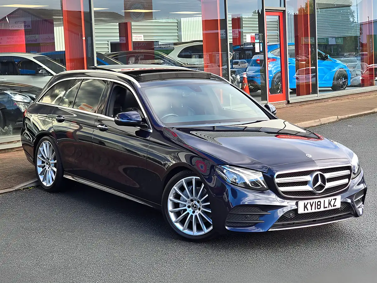 Used 2018 Mercedes-Benz E Class AMG Line (premium) Cavansite Blue - Interior and Exterior details 7