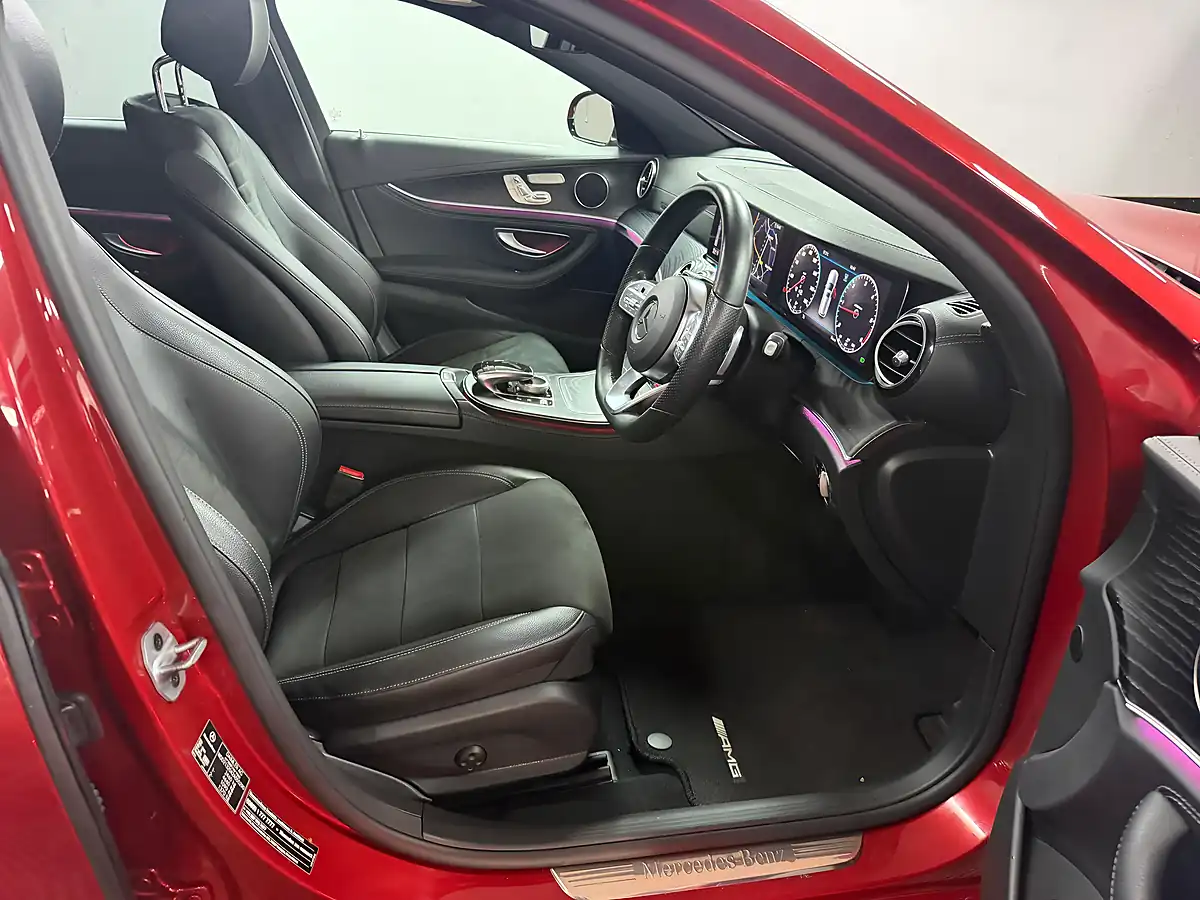 Used 2018 Mercedes-Benz E Class AMG Line Premium Hyacinth Red - Interior and Exterior details 11