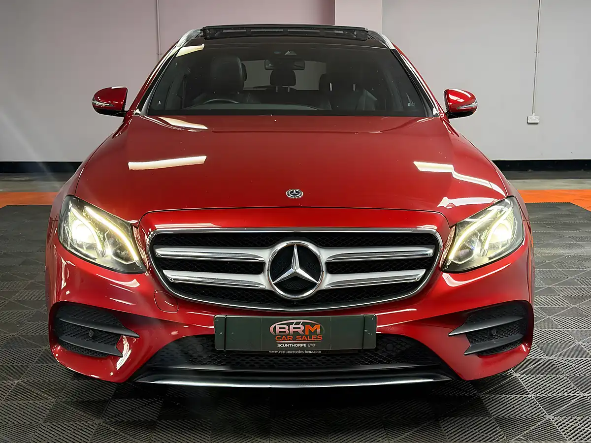 Used 2018 Mercedes-Benz E Class AMG Line Premium Hyacinth Red - Interior and Exterior details 2