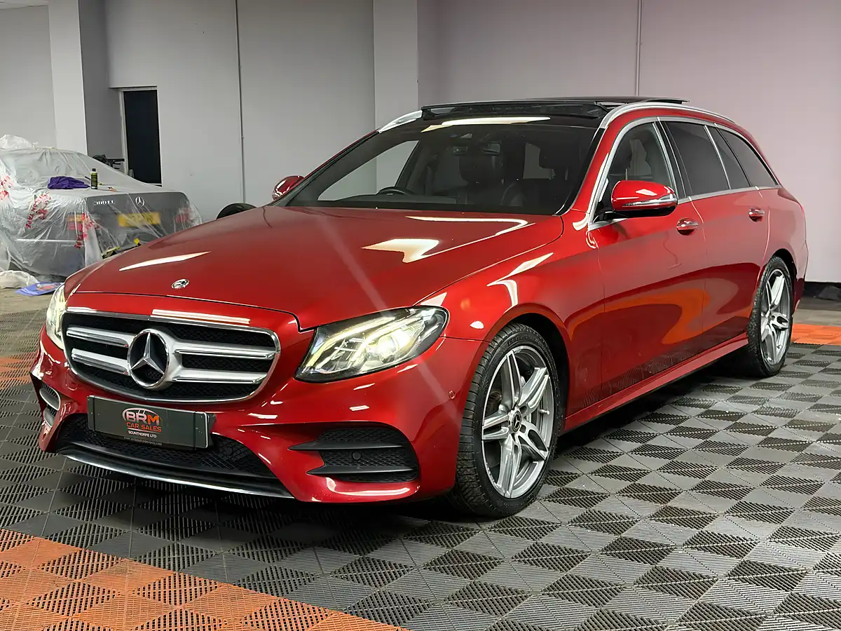 Used 2018 Mercedes-Benz E Class AMG Line Premium Hyacinth Red - Interior and Exterior details 3