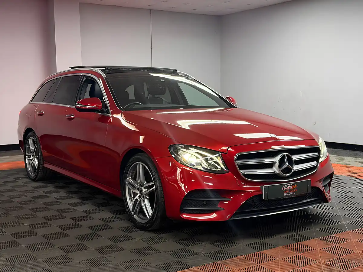 Used 2018 Mercedes-Benz E Class AMG Line Premium Hyacinth Red - Interior and Exterior details 5