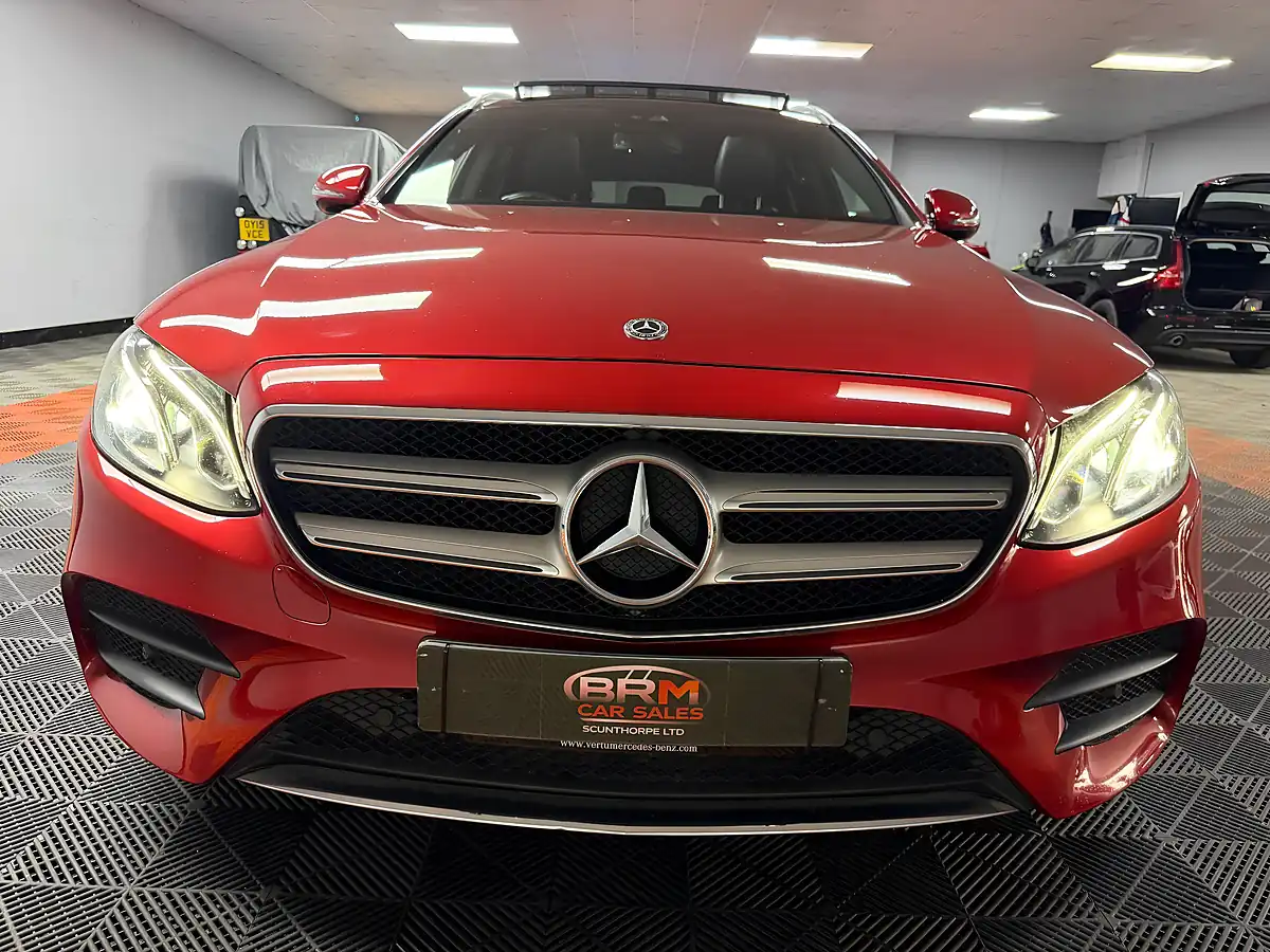 Used 2018 Mercedes-Benz E Class AMG Line Premium Hyacinth Red - Interior and Exterior details 6