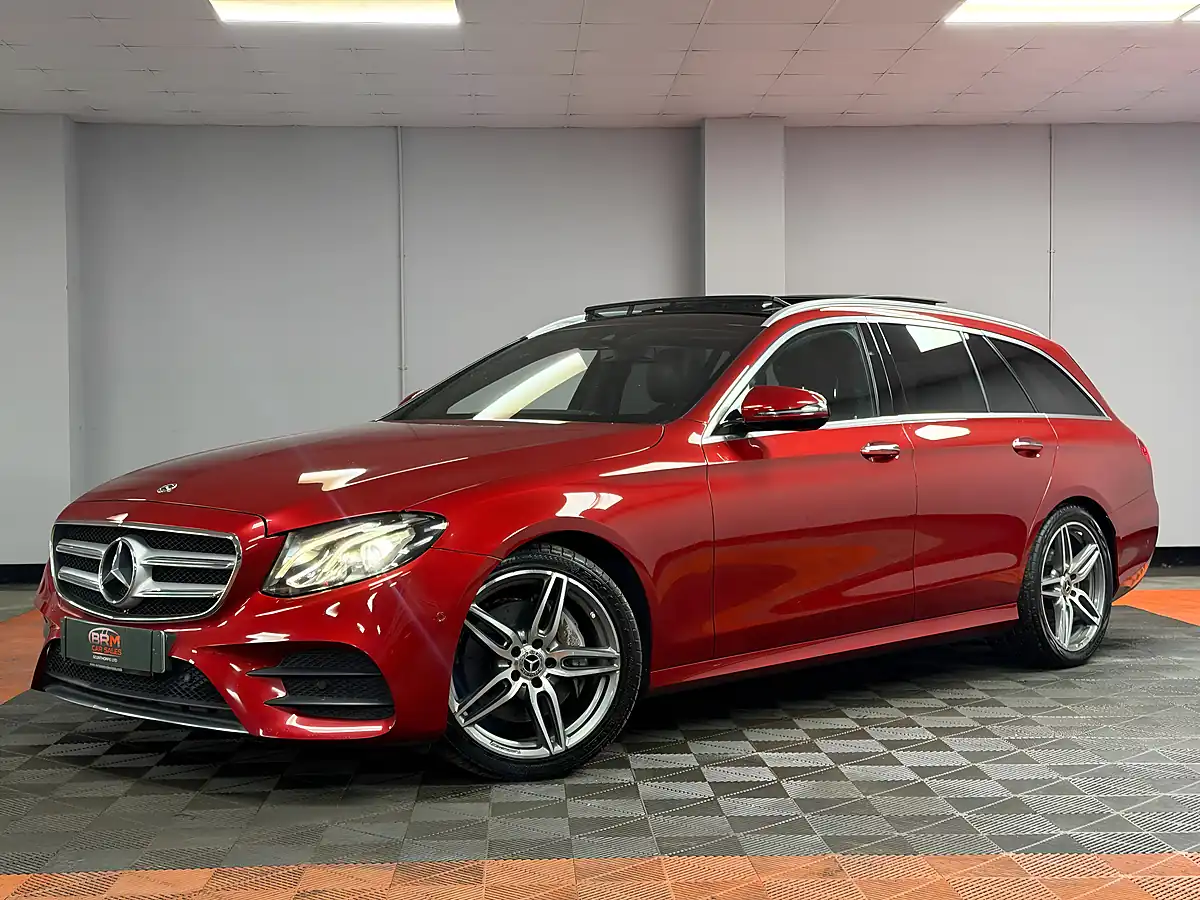 Used 2018 Mercedes-Benz E Class AMG Line Premium Hyacinth Red - Interior and Exterior details 7