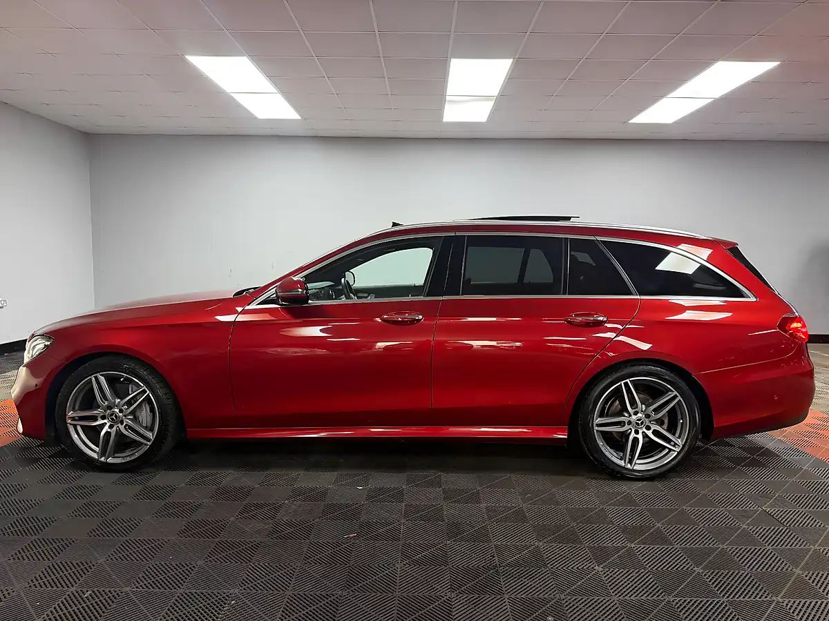 Used 2018 Mercedes-Benz E Class AMG Line Premium Hyacinth Red - Interior and Exterior details 8