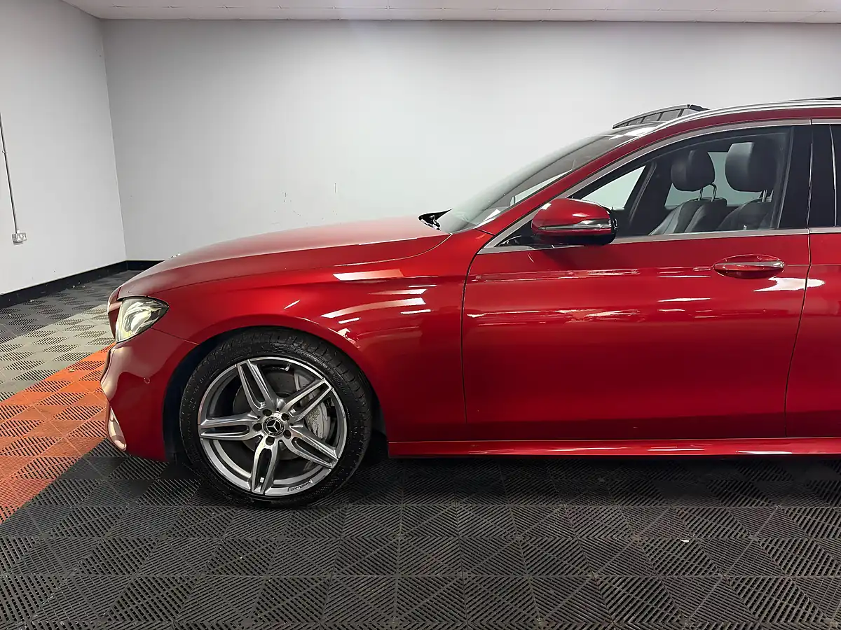 Used 2018 Mercedes-Benz E Class AMG Line Premium Hyacinth Red - Interior and Exterior details 9